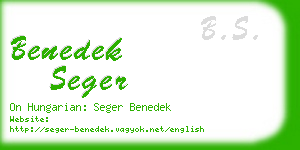 benedek seger business card